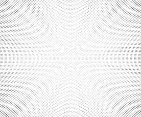 Fototapete - Halftone gradient sun rays pattern. Abstract halftone vector dots background. monochrome dots pattern. Vector background in comic book style with sunburst rays and halftone. Retro pop art design.