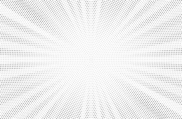 Poster - Halftone gradient sun rays pattern. Abstract halftone vector dots background. monochrome dots pattern. Vector background in comic book style with sunburst rays and halftone. Retro pop art design.