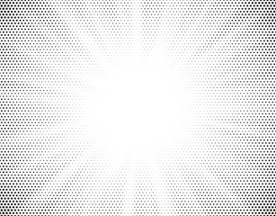 Poster - Halftone gradient sun rays pattern. Abstract halftone vector dots background. monochrome dots pattern. Vector background in comic book style with sunburst rays and halftone. Retro pop art design.