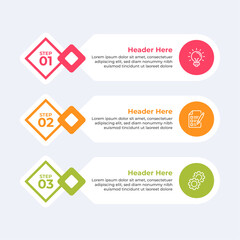 Wall Mural - three colorful circles with icons and text.