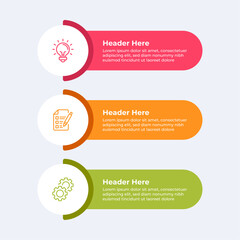 Wall Mural - three colorful circles with icons and text.