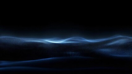 Abstract blue digital wave particles flow background animation concept futuristic