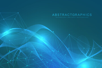 Wall Mural - structure molecule and communication. dna, atom, neurons. scientific concept for your design. connec