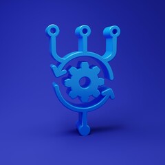 Wall Mural - Blue Algorithm icon isolated on blue background. Algorithm symbol design from Artificial Intelligence collection. Minimalism concept. 3D render illustration