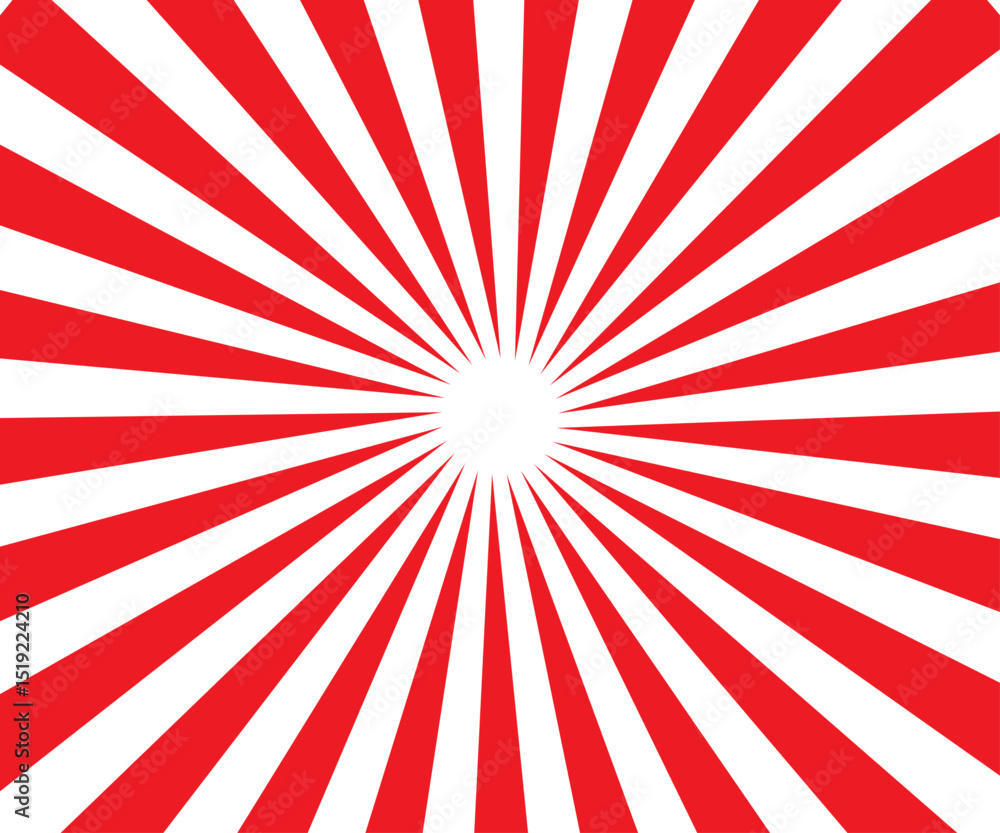 large red and white japanese rising sun Stock Vector | Adobe Stock