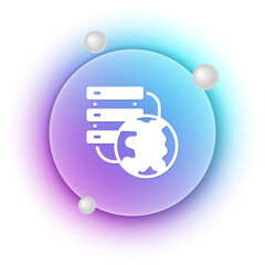Wall Mural - white network cloud connection icon isolated on white background. social technology. cloud computing