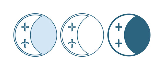 Wall Mural - blue eclipse of the sun icon isolated on white background. total sonar eclipse. vector