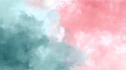 Leinwandbilder - A soft dreamy pastel background with a watercolor inspired texture and a muted mint and pink color palette creating a calming and ethereal atmosphere