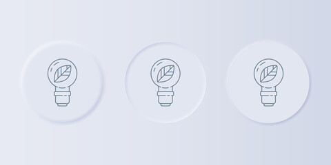 Wall Mural - grey light bulb with leaf icon isolated on grey background. eco energy concept. alternative energy c