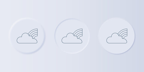 Wall Mural - grey rainbow with clouds icon isolated on grey background. set icons in square buttons. vector