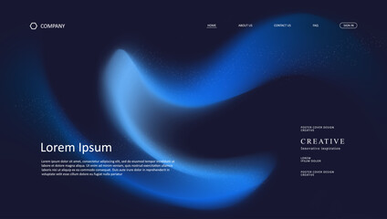 Wall Mural - abstract wave futuristic design of landing page. retro gradient mesh website design