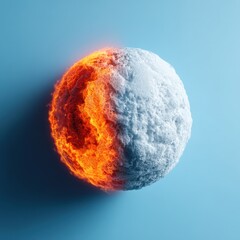 Wall Mural - a glowing orange and white sphere with a blue background