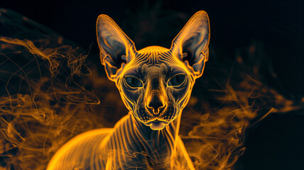 Poster - This transparent, floating hologram of a glowing animal companion is showcased in ambient light.