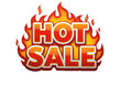 © hey - Burning Hot Sale Promotion: Fiery Red and Orange Text Banner Design with Dynamic Flame Accents for Retail and Ecommerce Discounts, Special Offers, and Limited Time Price Reductions
