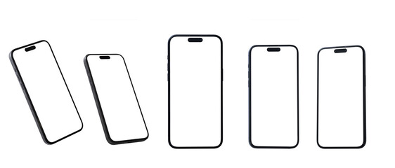 mockup smart phone new generation isolated screen transparent for infographic business web site desi