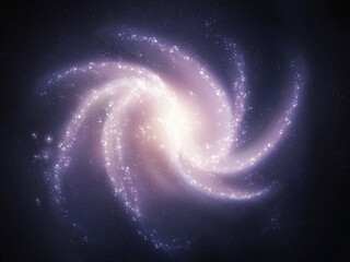 Wall Mural - large spiral galaxy with bright arms of stars and gas in space. galactic structure with clusters of 