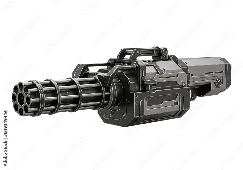 Ilustración de Stock Minigun A Detailed Render of a Rotating Barrel ...