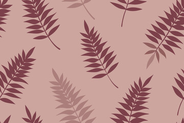  dusty mauve and taupe fern illustration 