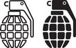 © BakerVai - Hand grenade icon black and white graphic design