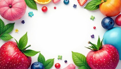 Wall Mural - Vibrant, colorful clipart elements, fresh and modern design , vegetable, fresh, illustration elements