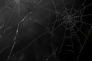 black marble texture with spider webs, top view, seamless pattern, hyper realistic photography