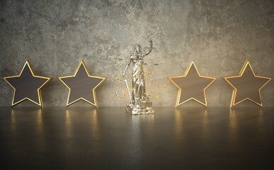 Sticker - 3D illustration - Lady Justice Statue Stardust.