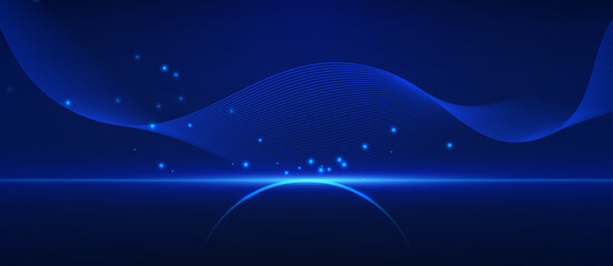 Wall Mural - Wave technology graphic design background. Vector illustration. Vector Abstract technology circuit lines. Technology vector background.Eps10 vector illustration.	