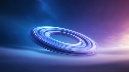 Fototapete - A mesmerizing visual of a glowing circular shape, embodying futuristic technology and artistic design in a cosmic atmosphere.