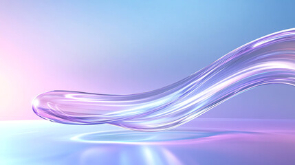 Leinwandbilder - A vibrant, flowing abstract design with smooth curves and a gradient of soft blue and purple hues, perfect for modern backgrounds.