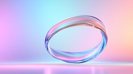 Poster - A vibrant, abstract design featuring a translucent ring against a colorful gradient background, perfect for various creative projects.