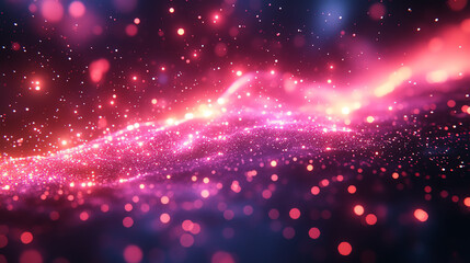 Fototapete - Vibrant and colorful abstract background with swirling particles and light effects creating a mesmerizing visual experience.