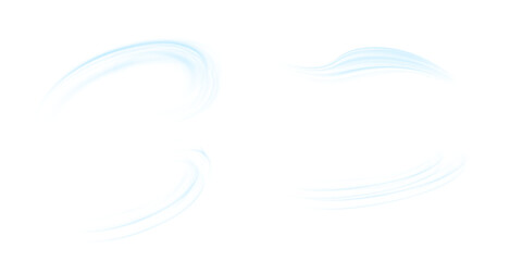 Leinwandbilder - Air flow set of vector elements on a white background. Abstract light effect blowing from an air conditioner, purifier or humidifier. Dynamic blurred flow motion
