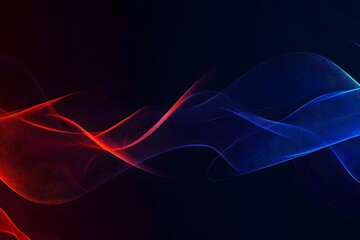 Wall Mural - abstract background with blue and red glowing lines, a digital technology concept banner for interne