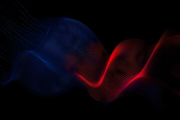 Wall Mural - abstract background with blue and red glowing lines, a digital technology concept banner for interne