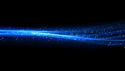 Abstract blue digital background with glowing dots and lines forming a landscape shape, representing technology or data science concepts. A visually appealing vector illustration 