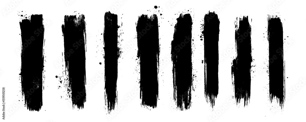 Black brush marks. Hand drawn grunge texture brush stroke and Grunge ...
