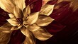 © ibtesam - Warm golden smears combined with deep maroon create fluid, painterly strokes that evoke the form of abstract flowers, with subtle petal details.