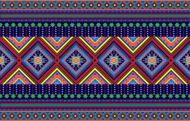 ethnic boho seamless pattern. ethno ornament. tribal art colorful repeatable background. fabric desi