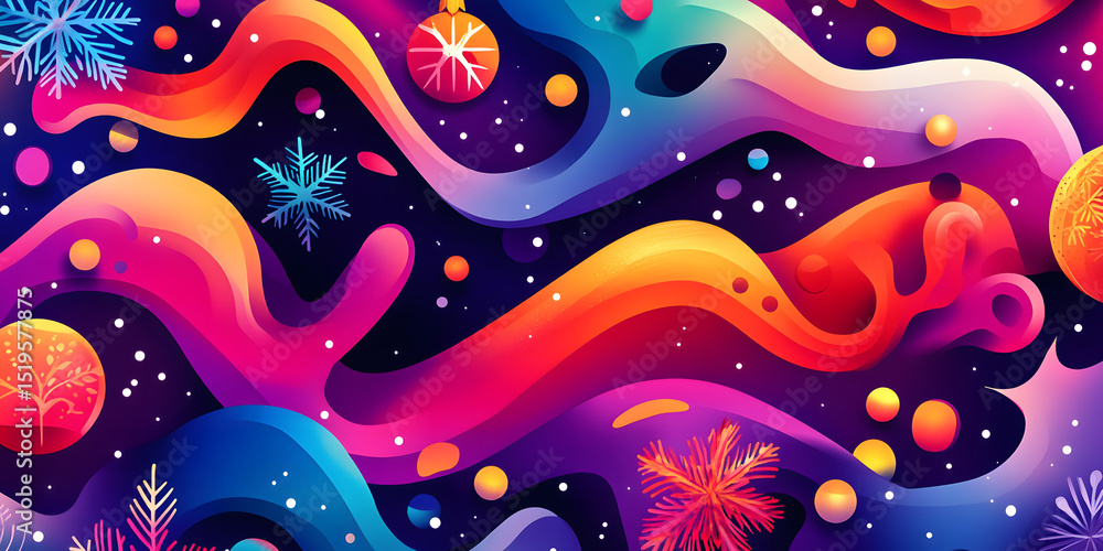 christmas, santa, holiday, winter, snow, tree, gift, xmas, vector, cartoon, snowman, claus, illustration, decoration, santa claus, card, new, celebration, new year, year, season, hat, present, design,