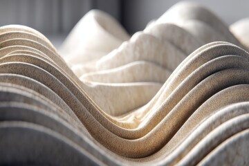 Wall Mural - Abstract beige stone waves background with flowing lines and subtle textures, ideal for a modern design element, providing a sense of calm and sophistication.