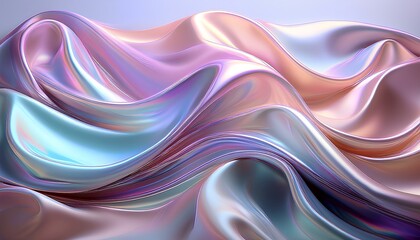 Poster - abstract platinum silk fabric background with waves