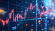 © da - Abstract financial data visualization with glowing lines on dark background, futuristic aesthetic design concept with soft focus effect