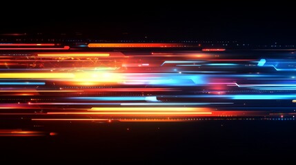Wall Mural - abstract vector background depicting futuristic digital communication network with glowing data conn