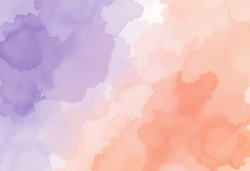 Fototapete - Dreamy Watercolor Texture, Soft Pastel Background. Lavender And Peach Hues Create A Gentle Backdrop. Ideal For Artistic Projects, Adding A Touch Of Warmth, And Charm To Designs.