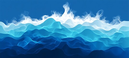 Wall Mural - abstract blue spectrum background with fluid shapes and waves flowing in a modern motion design