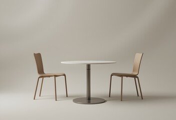 Fototapete - Minimalist Empty Chair Image, Simple Furniture Design. Well-lit Chair, Isolated Object. Contemporary Interior Design, Simplicity And Form. Room Design Element. Empty Space.