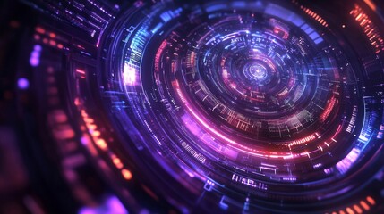 Wall Mural - futuristic abstract technology background with digital network connections and glowing data streams 