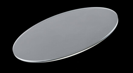 Aufkleber - Oval transparent acrylic sheet floating on black background