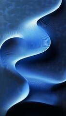 Wall Mural - stunning abstract waves in cool blue tones, fluid artistic background for modern design projects