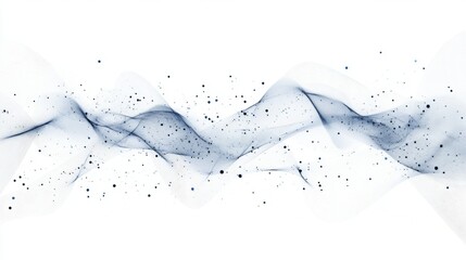Wall Mural - abstract white background with dynamic flowing lines and digital mesh, representing futuristic techn